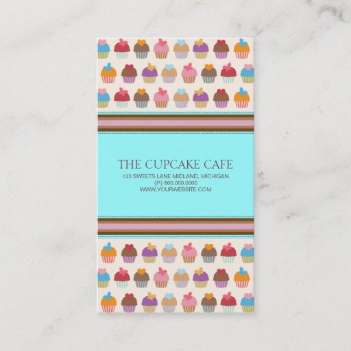 Customizable Cupcake Shop or Bakery Business Cards