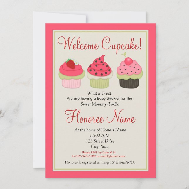 Cupcake Shower Invitation (Front)