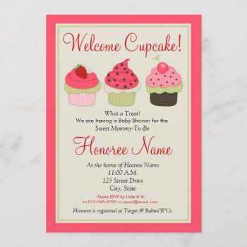 Cupcake Shower Invitation by SweetPeaCards at Zazzle