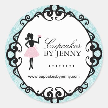 Cupcake Silhouette Packaging Stickers by colourfuldesigns at Zazzle