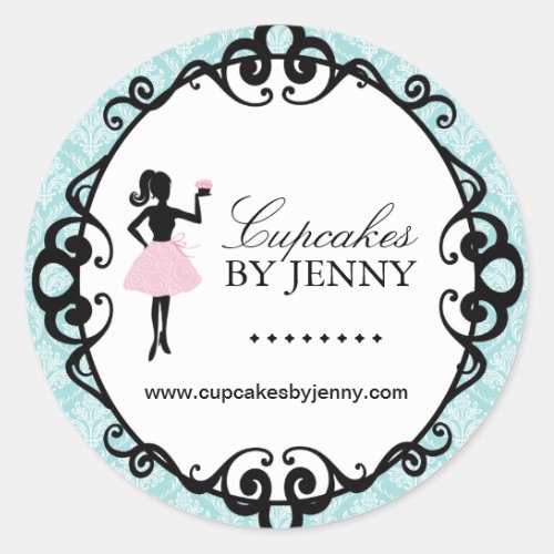 Cupcake Silhouette Packaging Stickers