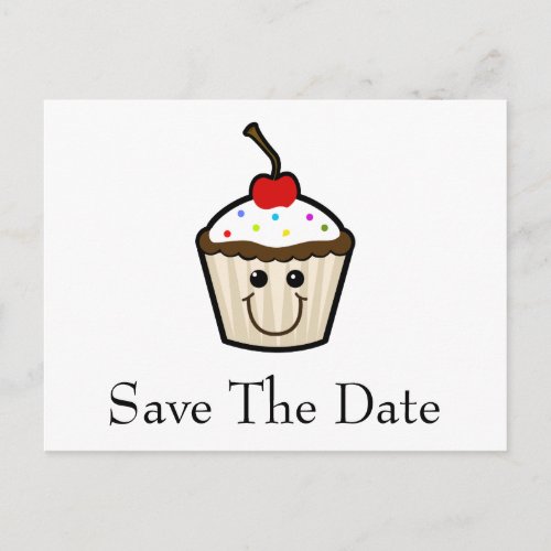 Cupcake Smile Face Announcement Postcard