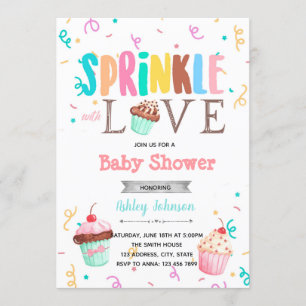 Cupcake sprinkle with love invitation