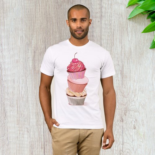 Cupcake Stack Mens T_Shirt