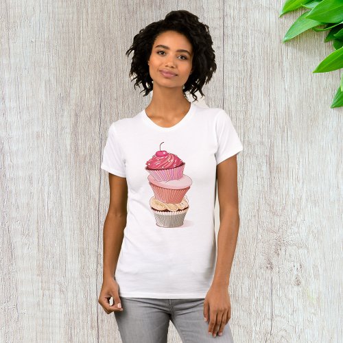 Cupcake Stack Womens T_Shirt
