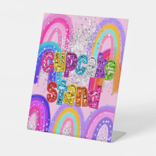 Cupcake Stand Pedestal Sign