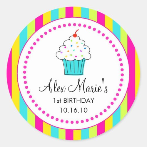 Cupcake Stickers  Favor Tags