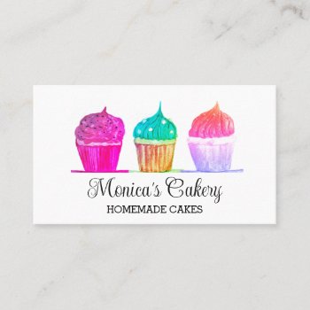 Cupcake Sweet Cakes Bakes Homemade Bakery  Business Card by artbymonika at Zazzle