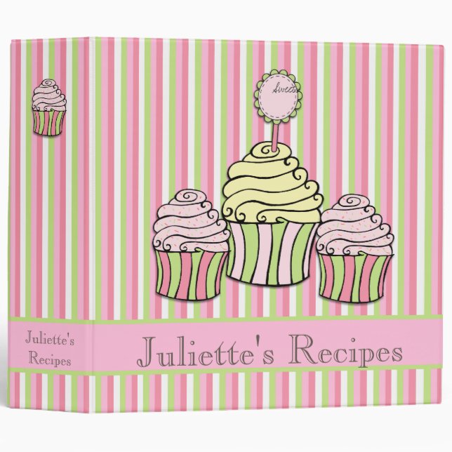 Cupcake Sweet Desserts Recipe Book Binder (Front/Spine)