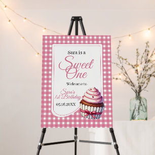 Cupcake Sweet One Girl 1st Birthday Party Foam Board