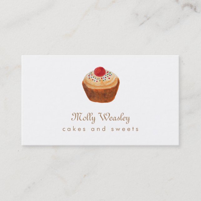 Cupcake Sweets and Bakery Business Card (Front)