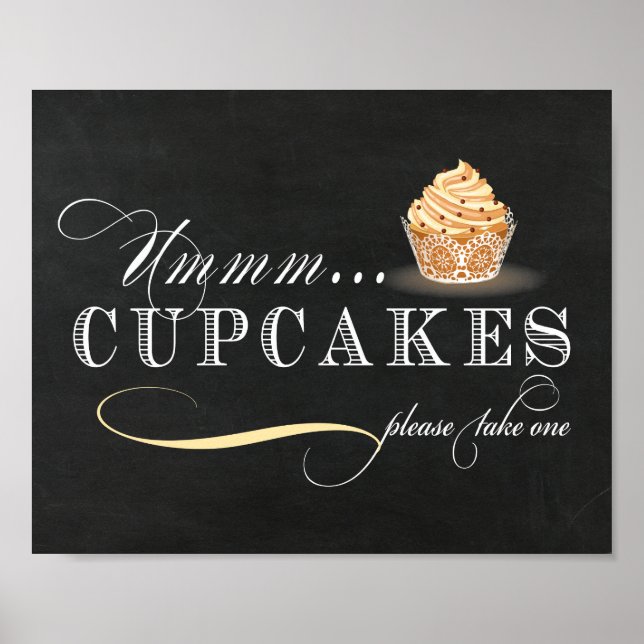 Cupcake Table Sign - Cupcake Bar Sign (Front)