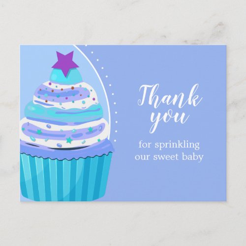 Cupcake Thank You Baby Sprinkle Baby Shower Postcard