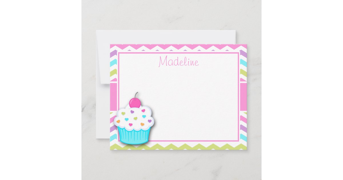 Cupcake Thank You Card Antique cupcake note cards PROFESSIONALLY PRINTED also available in digital format Shabby chic Thank You Card