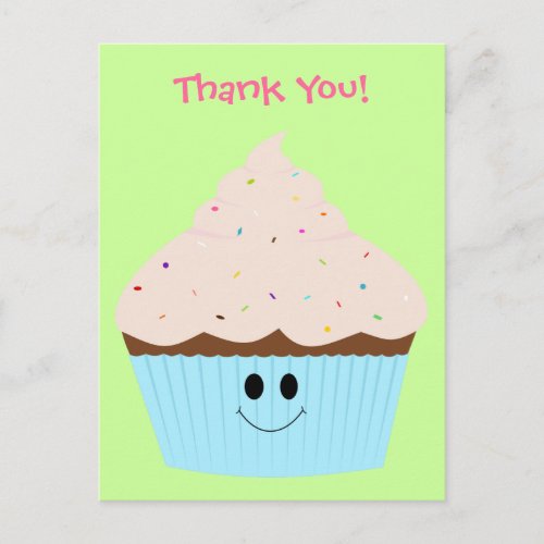 Cupcake Thank You Postcard