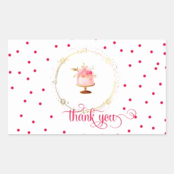 ★  Cupcake Thank You Rectangular Sticker by laurapapers at Zazzle