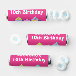 Cupcake theme kid's Birthday party custom Breath Savers® Mints