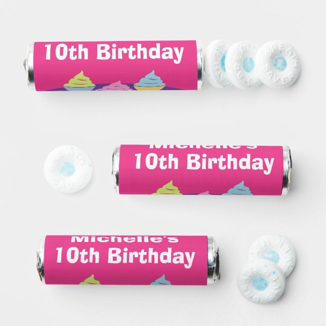Cupcake theme kid's Birthday party custom Breath Savers® Mints (Assorted)