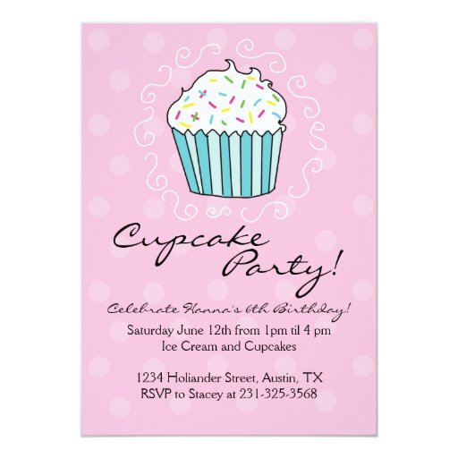 Cupcake Shaped Birthday Invitations 8