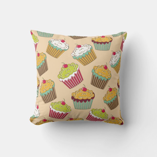 Cupcake Throw Pillow (Front)