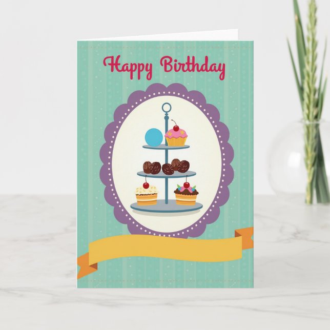 Cupcake Tier Birthday Card (Front)