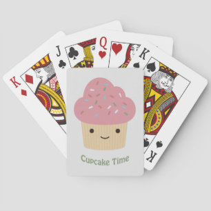 Cupcake Time! Cute Pink Cupcake Poker Cards