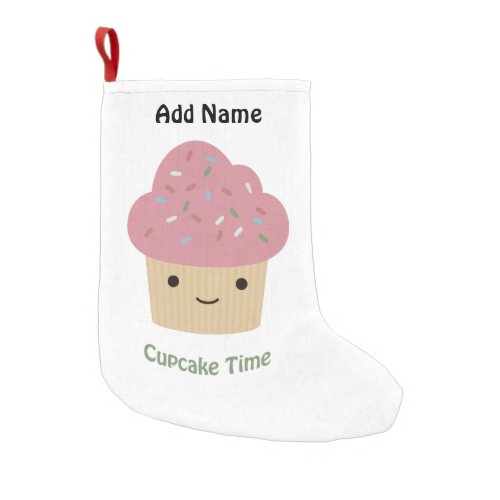 Cupcake Time Cute Pink Cupcake Small Christmas Stocking