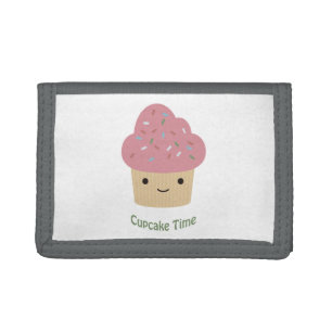 Cupcake Time! Cute Pink Cupcake Trifold Wallet