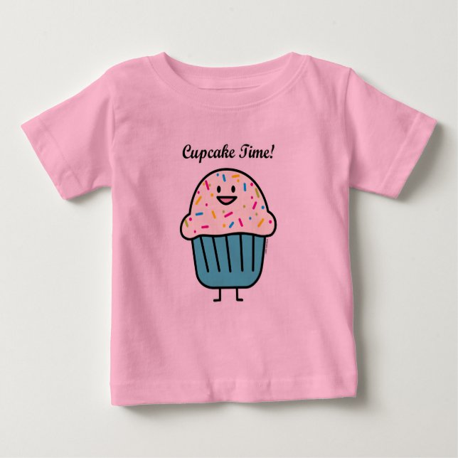 Cupcake Time with sprinkles sweet dessert fondant Baby T-Shirt (Front)