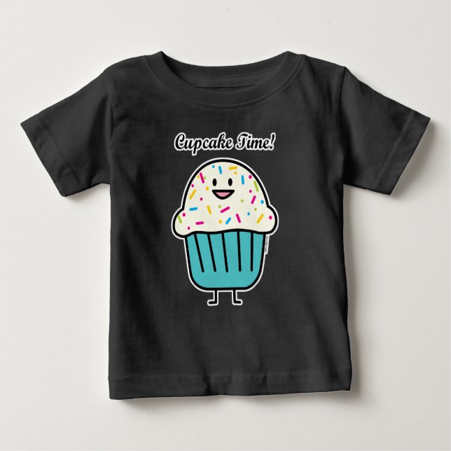 Cupcake Time with sprinkles sweet dessert fondant Baby T-Shirt (Front)