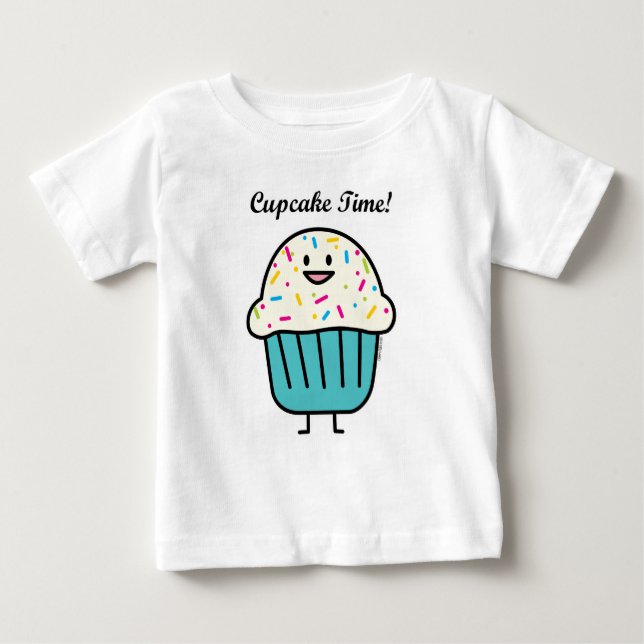 Cupcake Time with sprinkles sweet dessert fondant Baby T-Shirt (Front)