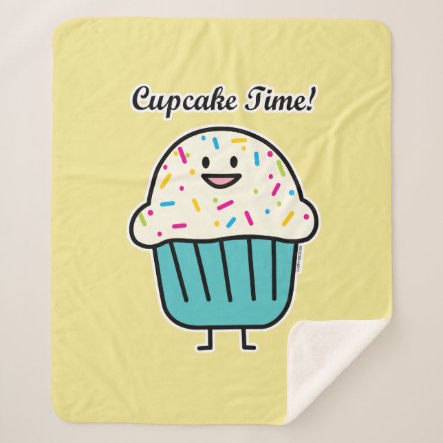 Cupcake Time with sprinkles sweet dessert fondant Sherpa Blanket (Front)