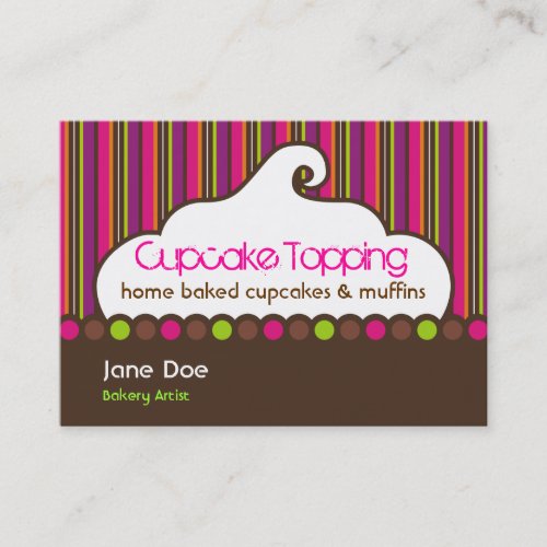 Cupcake Topping Retro Business Cards