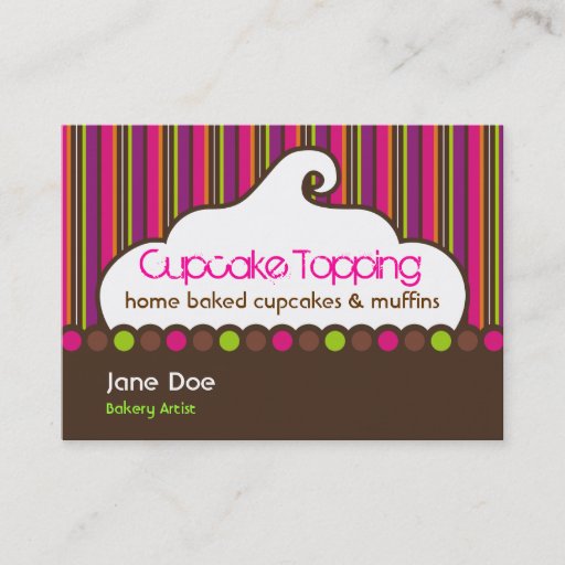 Customizable Cupcake Topping Retro Business Cards