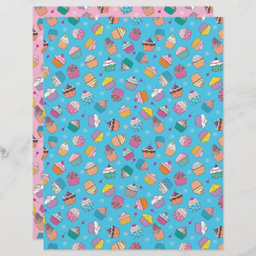 Cupcake toss print craft paper two color ways
