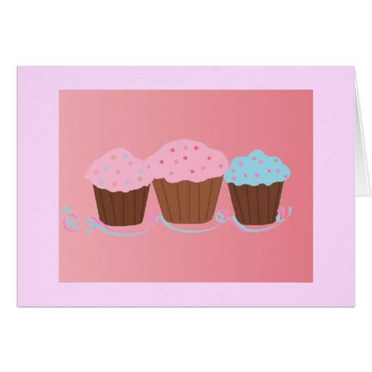 Cupcake Trio - Blank Cards (Front Horizontal)