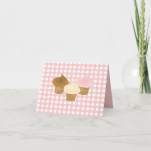 Cupcake Trio Letterpress Thank You Card