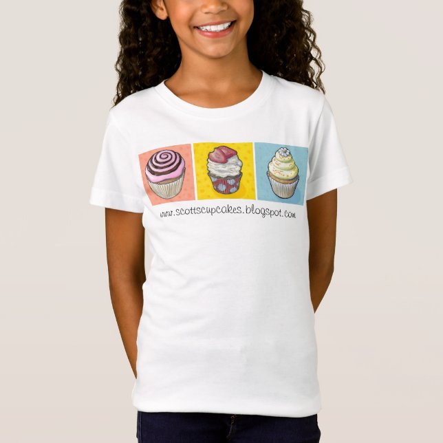 cupcake trio primary colors T-Shirt (Front)