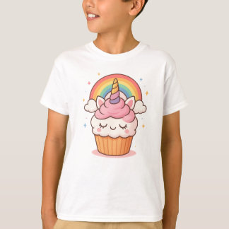 Cupcake Unicorn – Cute Kawaii Rainbow Dessert T-Shirt