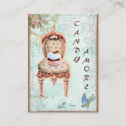 Customizable Cupcake Victorian Chair Business Cards