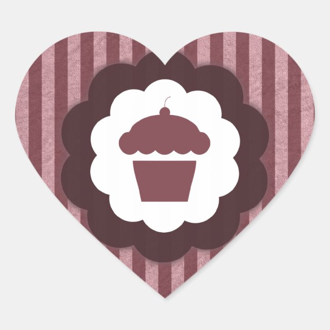 cupcake vintage heart sticker (Front)