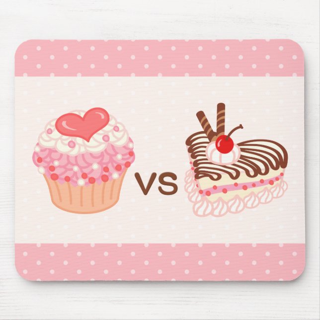 Cupcake VS Cheesecake Mouse Pad (Front)