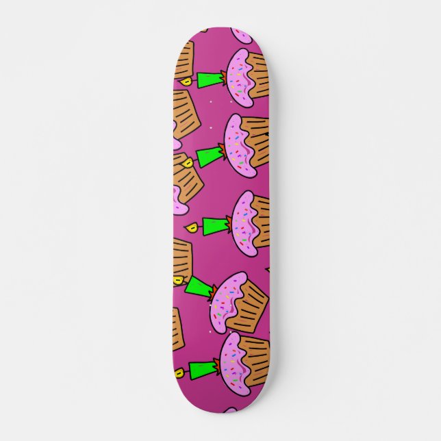 Cupcake Wallpaper Skateboard Deck (Front)