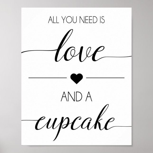 Cupcake Wedding Favor Sign | Treat Table Print (Front)