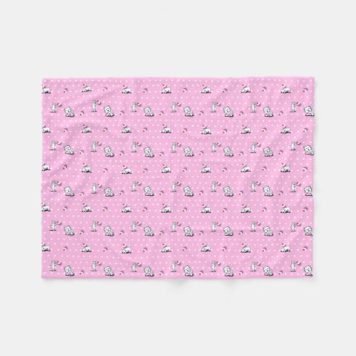 Cupcake Westies KiniArt Pink Fleece Blanket