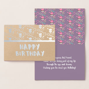 Cupcake Whisk Confetti Geometrical Birthday Foil Card