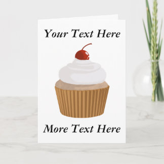Cupcake-White and Brown Card