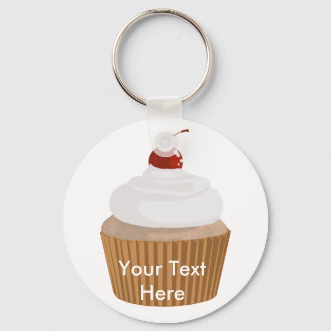Cupcake-White and Brown Keychain (Front)
