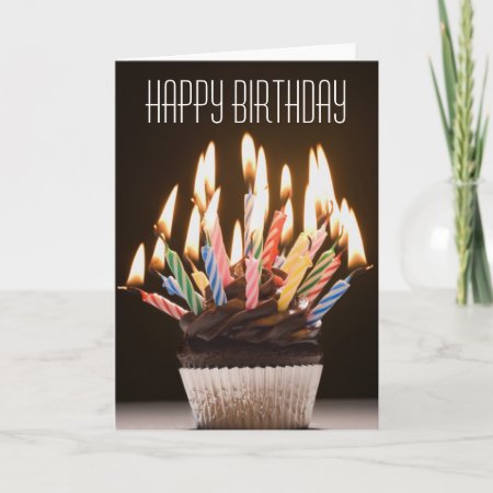 Cupcake With Birthday Candles Birthday Card