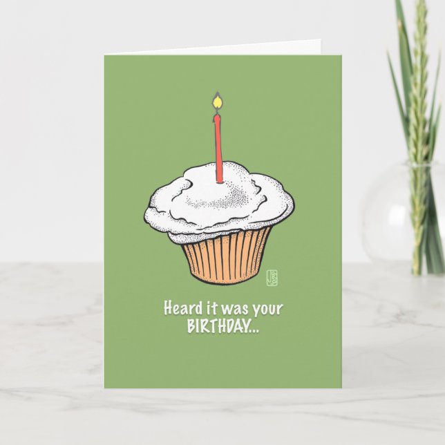Cupcake with Candle Your Birthday Card (Front)